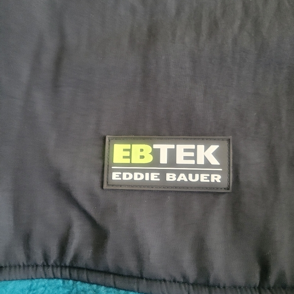 Eddie Bauer EB Tek Jacket Adult Large Anorak Fleece Hooded Hoodie Reinforced - Picture 2 of 4